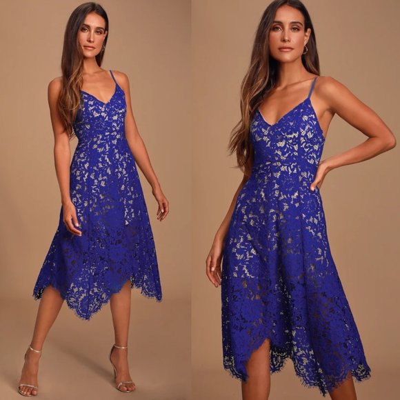 lace cocktail midi dress